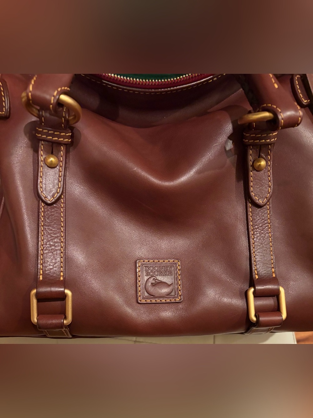 Dooney & Bourke Large Florentine Chestnut - Picture 2 of 9